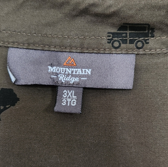 Mountain Ridge Men Button-down Pewter Gree Shirt 3XL  Safari Theme - Picture 3 of 10